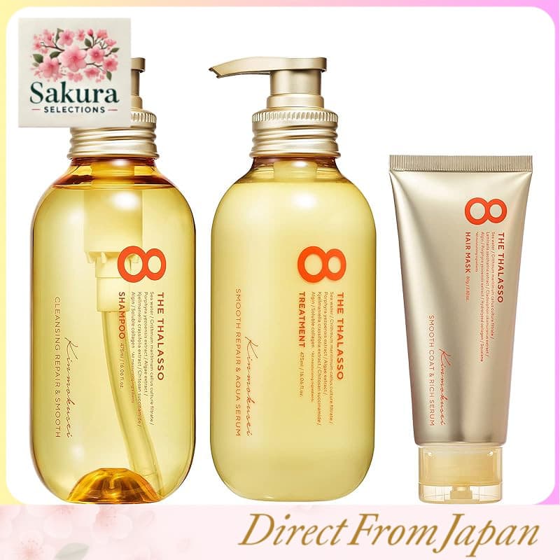 Kit de cuidados capilares Eight The Thalasso Edição Limitada com fragrância Kinmokusei – Shampoo Suavizante e Hidratante, Tratamento e Mini Máscara Capilar ou Escova Exclusiva Inclusa