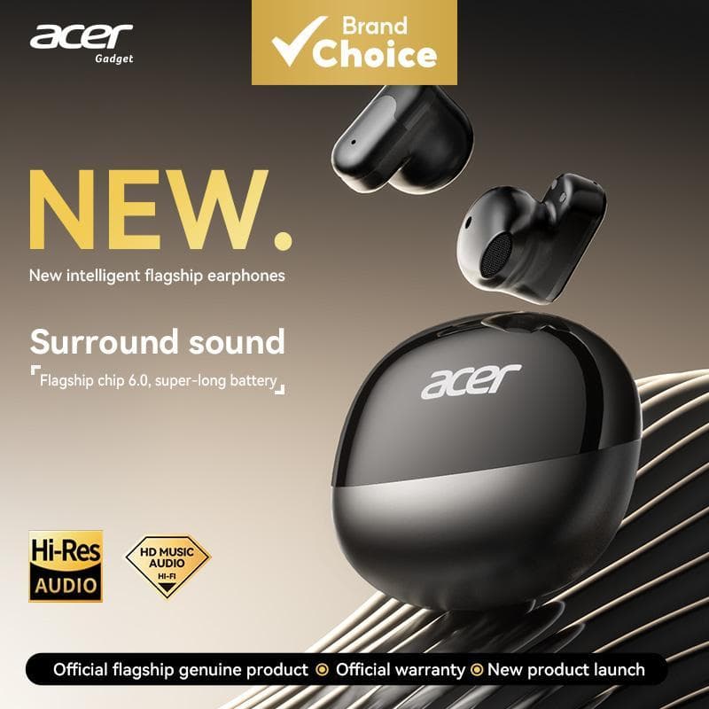 Acer OHR628 Fone de Ouvido Intra-Auricular Sem Fio Bluetooth, Fones de Ouvido Earbuds, Fone de Ouvido TWS, Bateria de