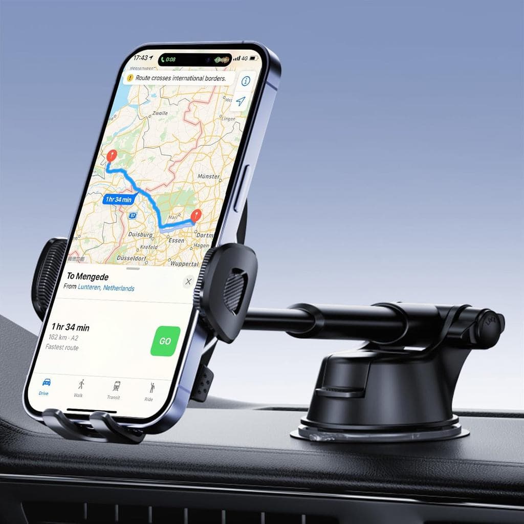 Suporte para Telefone de Carro, Suportes para Painel e Para-brisa do Carro, 360 °   Braço Telescópico Ajustável (4,8-7")
