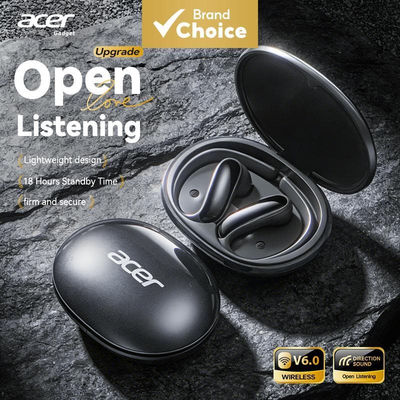 Fones de ouvido Acer OHR718 tipo C, fones de ouvido sem fio Bluetooth com microfone, fones de ouvido confortáveis com