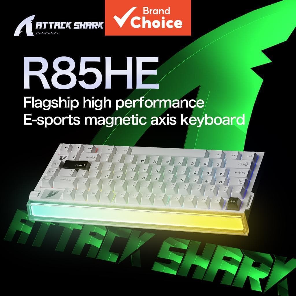  Teclado mecânico de jogo Attack Shark R85 HE, RGB Neon, gatilho rápido, eixo magnético de 0,005 mm, 8 kHz