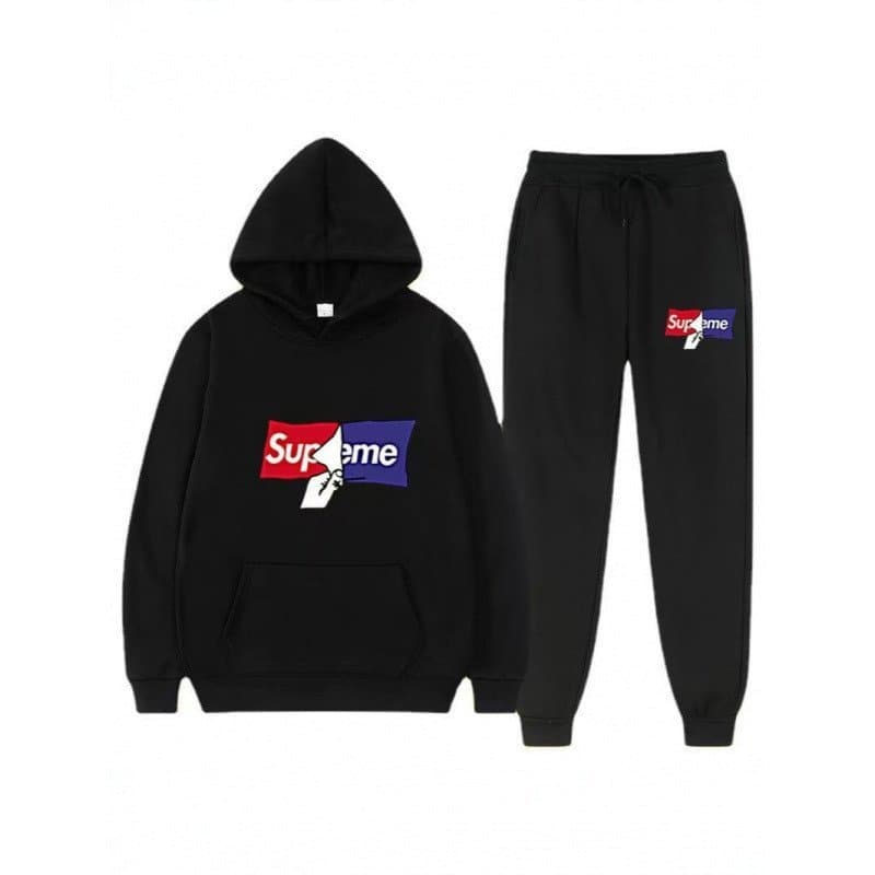 Conjunto de moletom com capuz para comércio exterior internacional com logotipo, conjunto de moletom forrado com fleece,