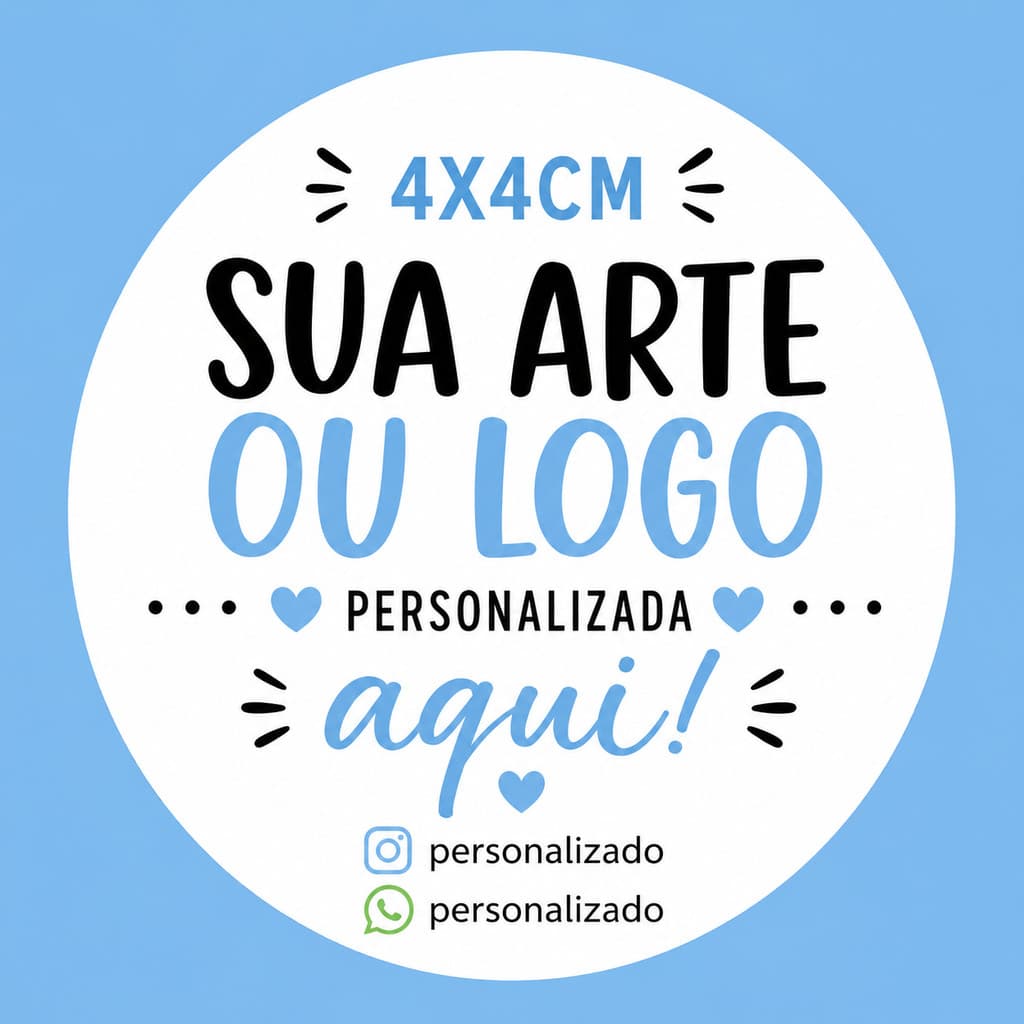 Etiquetas Adesivos Personalizados 4x4 cm - kit com 1000, 500, 300, 200, 100 e 50 - Com sua logo ou arte
