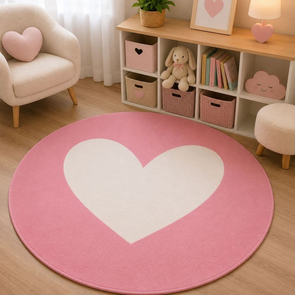 Tapete Redondo Decorativo 88cm Antiderrapante para Sala e Quarto 2234