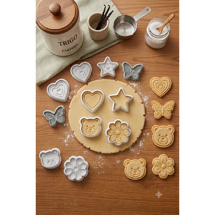Cortador e Modelador de Biscoitos Cookie Modelos Diversos - Massa - Confeitaria - Massinha de Modelar*