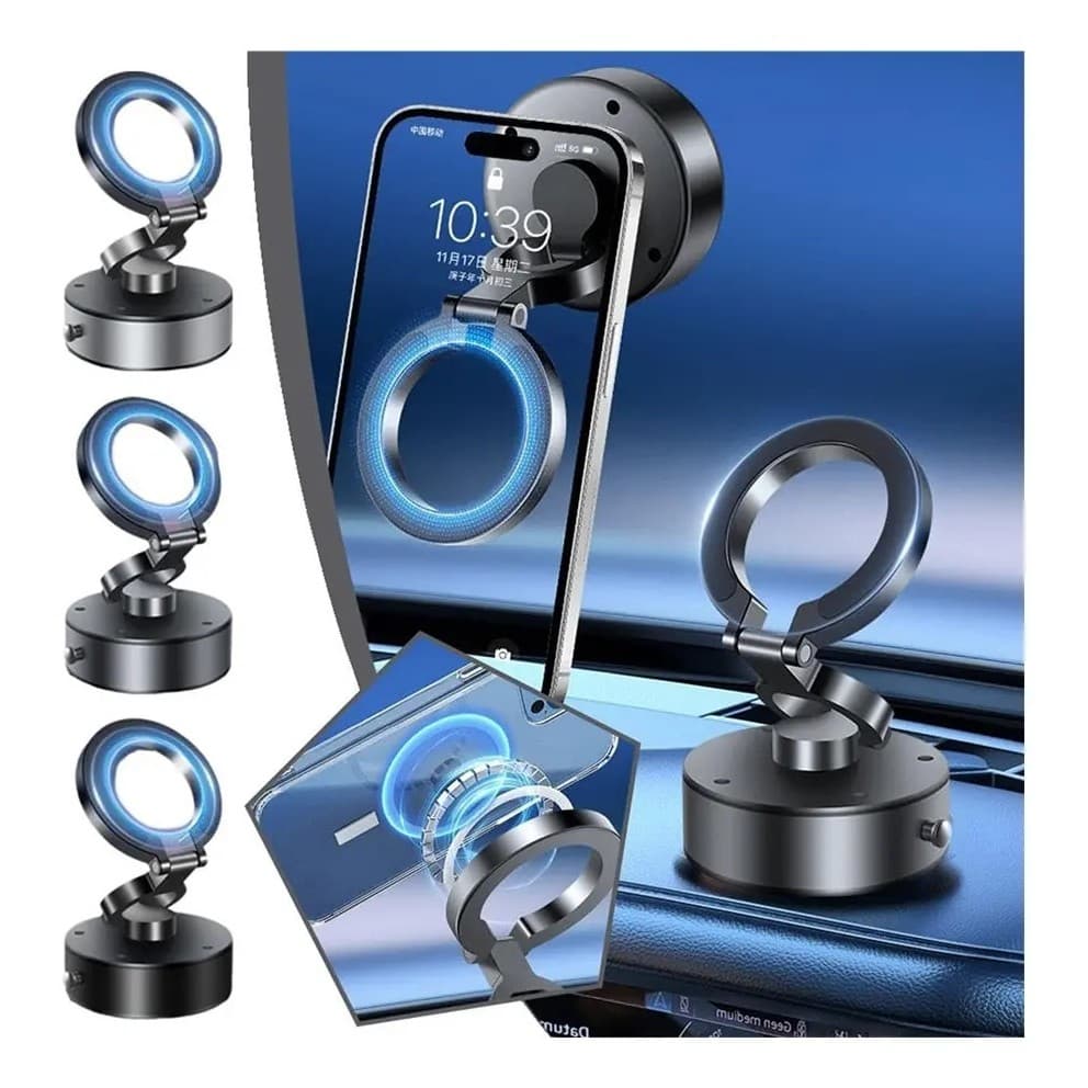 Suporte para celular de carro com ventosa magnética