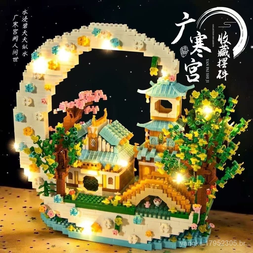 Compatível com blocos de montar LEGO Palácio Guanghan, versão para adultos, alta dificuldade, modelo de brinquedo de mon