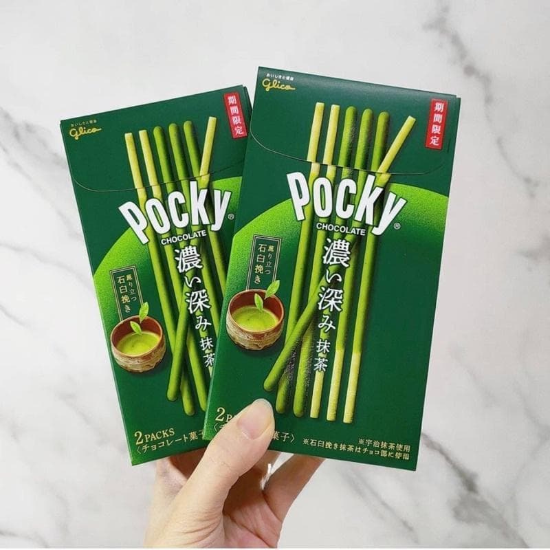Japão importado Pocky Rich Matcha Sabor Biscoito Bar Revestido Biscoito Lanches Casuais Barra de Chocolate 8-20-23V