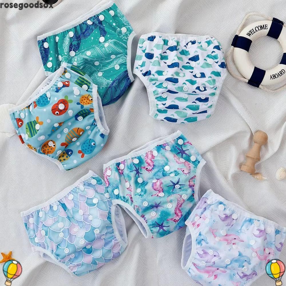 ROSEGOODSOX Fralda De Natação Para Bebês , Calças Respiráveis Ajustáveis Com Fecho De Pressão