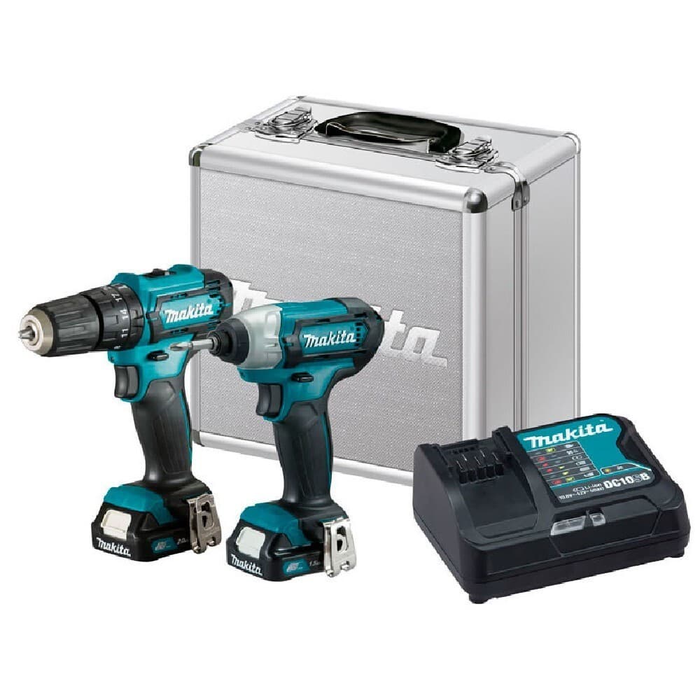 Combo Furadeira Parafusadeira + Parafusadeira de Impacto a bateria 12V com maleta - CLX228SAX Makita