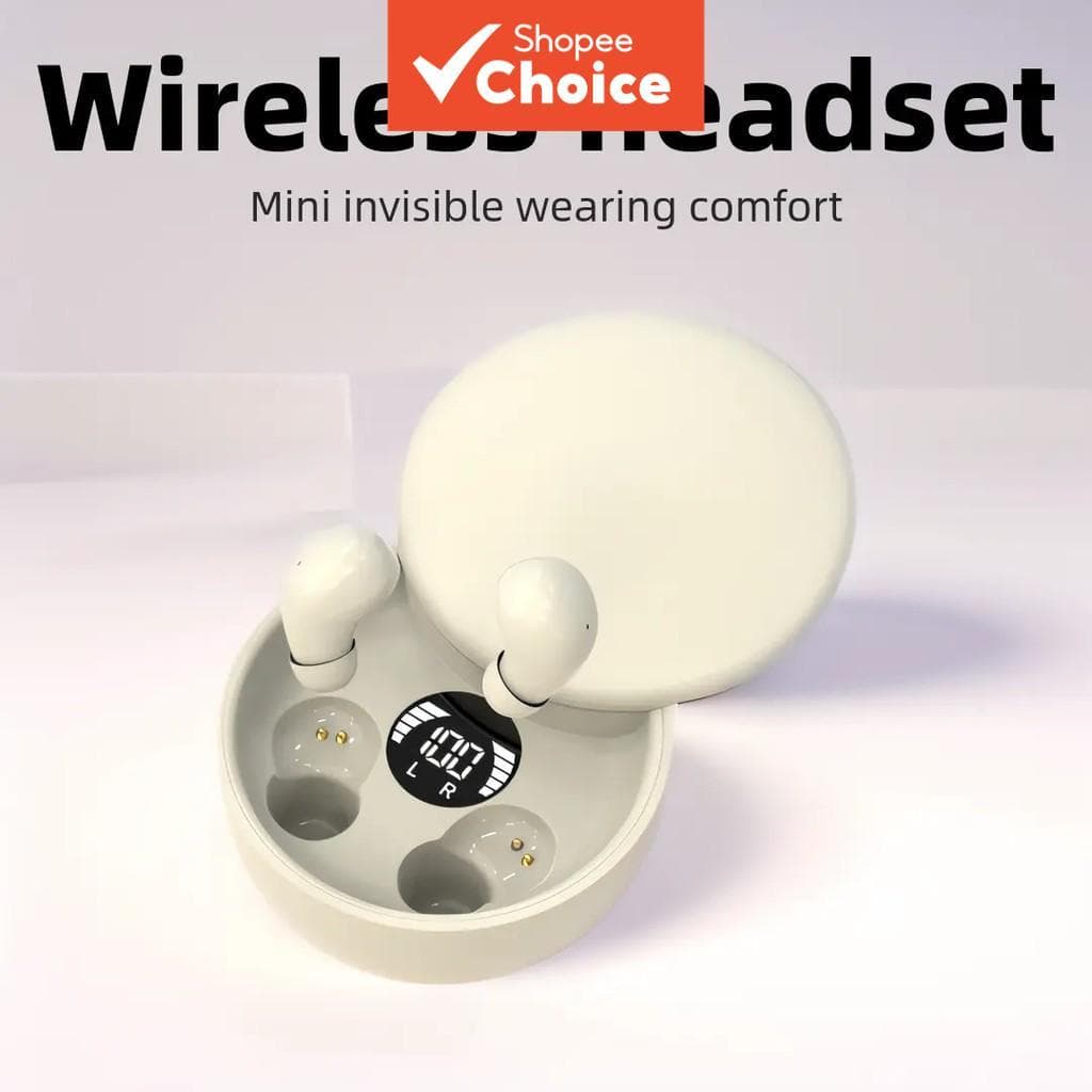 Fones de ouvido sem fio invisíveis para dormir, mini fones TWS para quem dorme de lado, fones de ouvido Bluetooth,