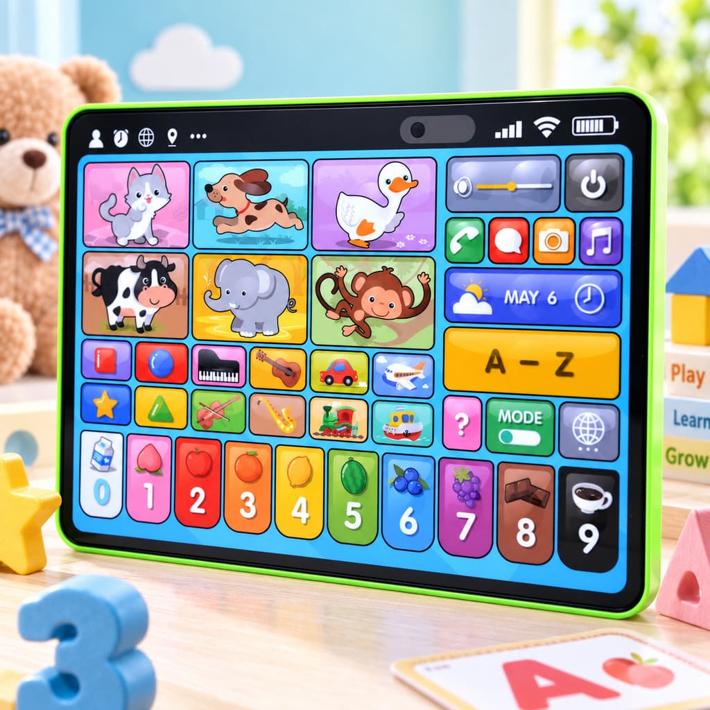 Tablet educativo para crianças de 1 a 3 anos, com suporte para três idiomas, versão totalmente nova, brinquedo educativo