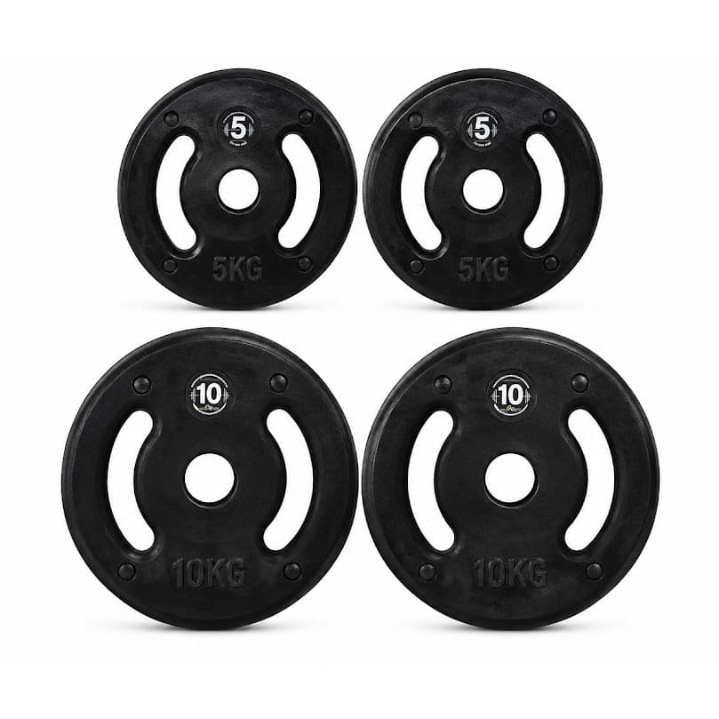 Kit Força Treino Anilhas Injetada Musculação Academia 30Kg