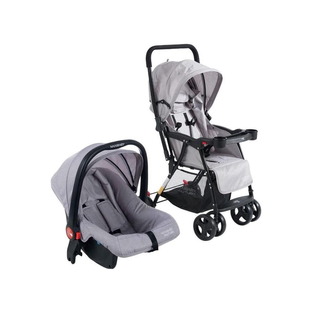 Carrinho de Bebê com Barra Reversível + Bebê Conforto Maxi Baby Youturn até 15kg