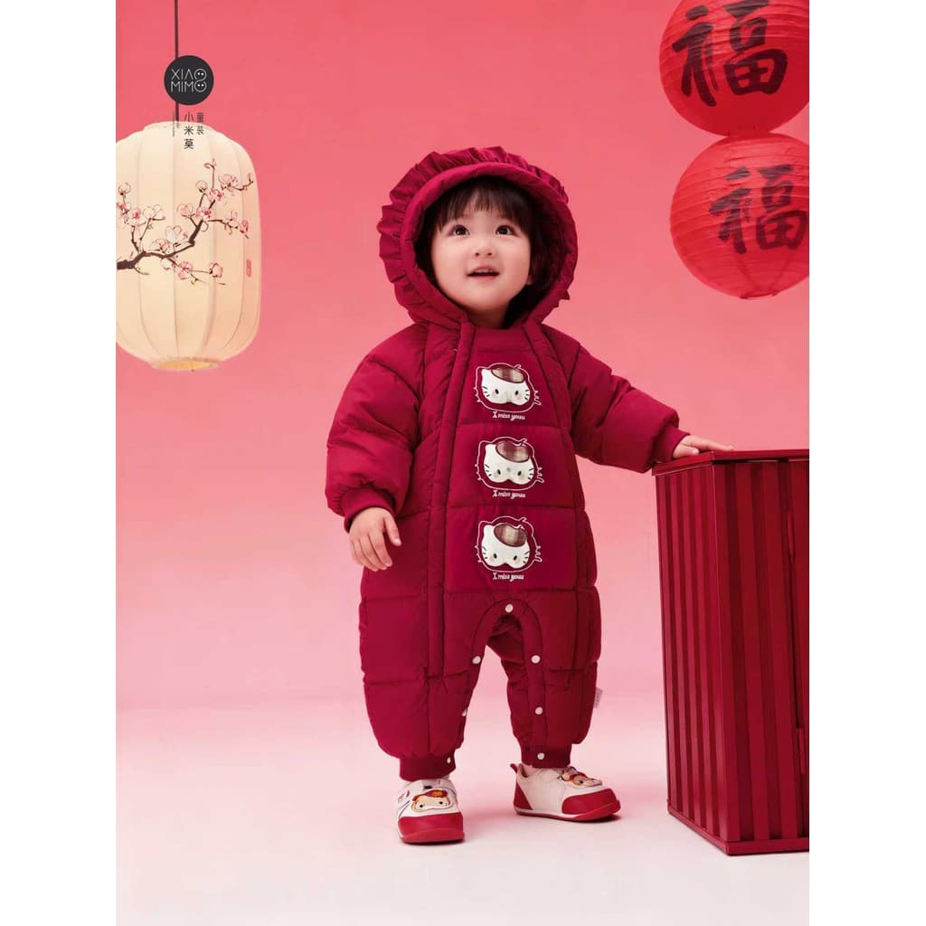 Bebê bebê para baixo jaqueta macacão inverno bebê menina roupas de ano novo Outing segurar roupas ano novo festivo roupa