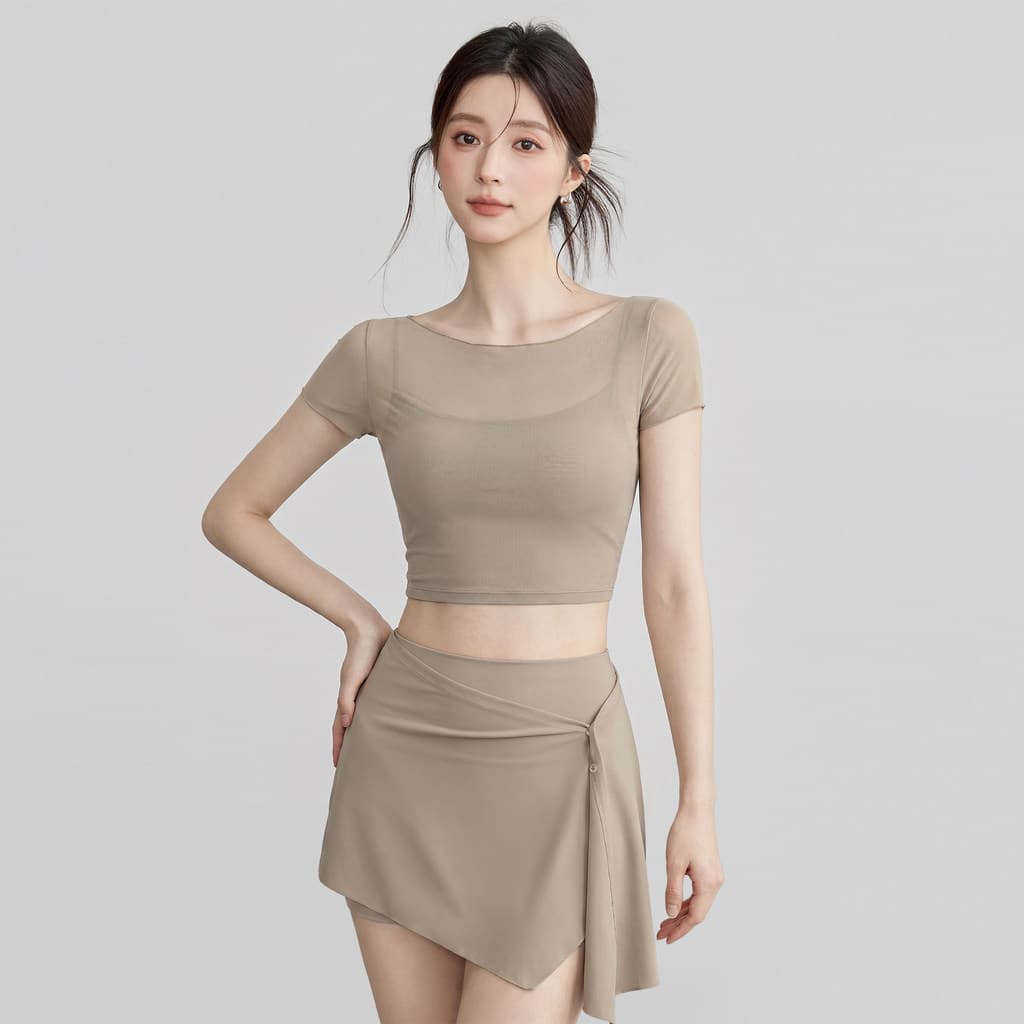 Novas roupas de Yoga feminino terno de fitness de manga curta topo High-End tênis Badminton dança fitness esportes terno