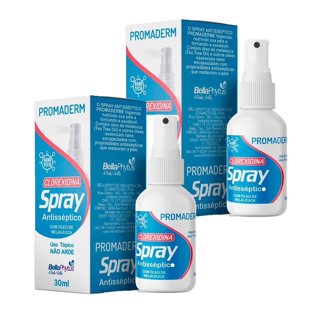 Kit 2un Spray Antisséptico Clorexidina + Óleo De Melaleuca Promaderm Bellaphytus
