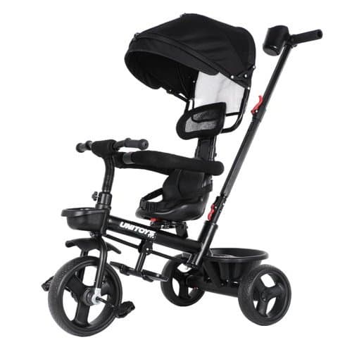 Triciclo Infantil Com Empurrador Ajustavel Conforto Seguro Preto