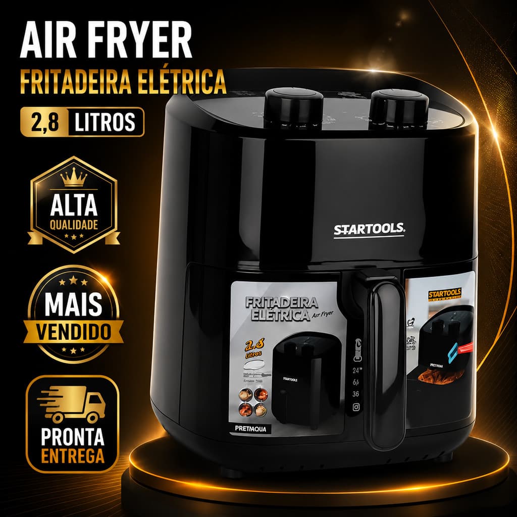 Fritadeira Air Fryer Elétrica 34 Litros 1200w 220v Sem Óleo Saudável