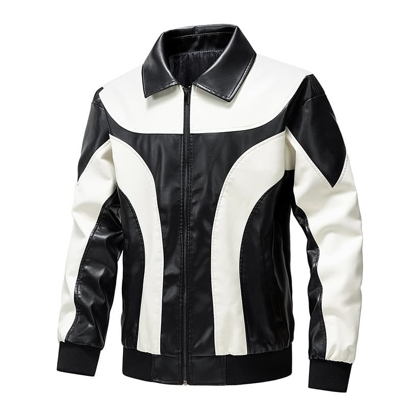 2025 novo estilo moda nicho jaqueta de couro masculino novo estilo costura jaqueta masculina jaqueta pu roupas da motoci