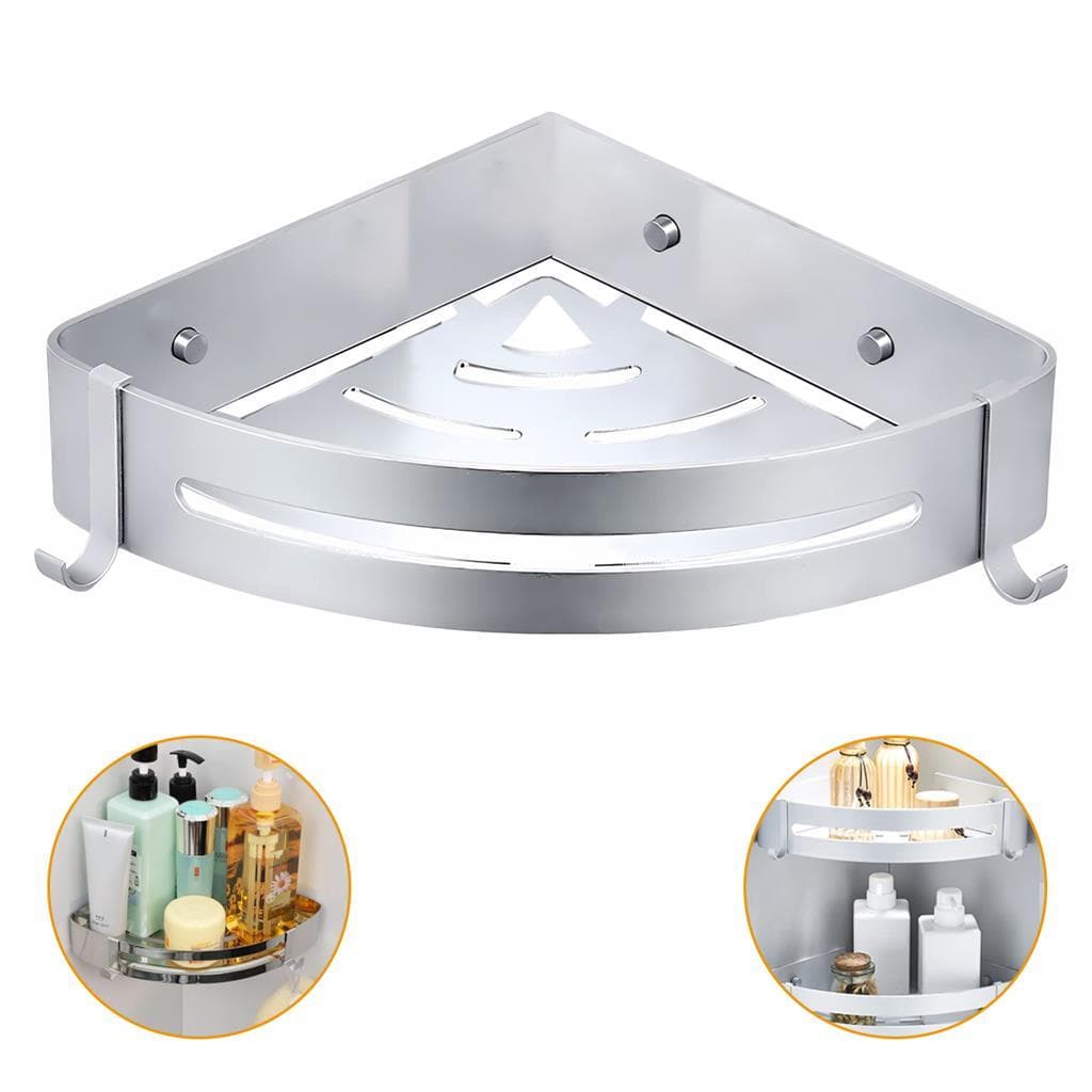 Suporte Prateleira De Parede Canto P/ Banheiro Banho Aço Inox 36cm Embralumi Porta Utensílio Multiuso Cozinha