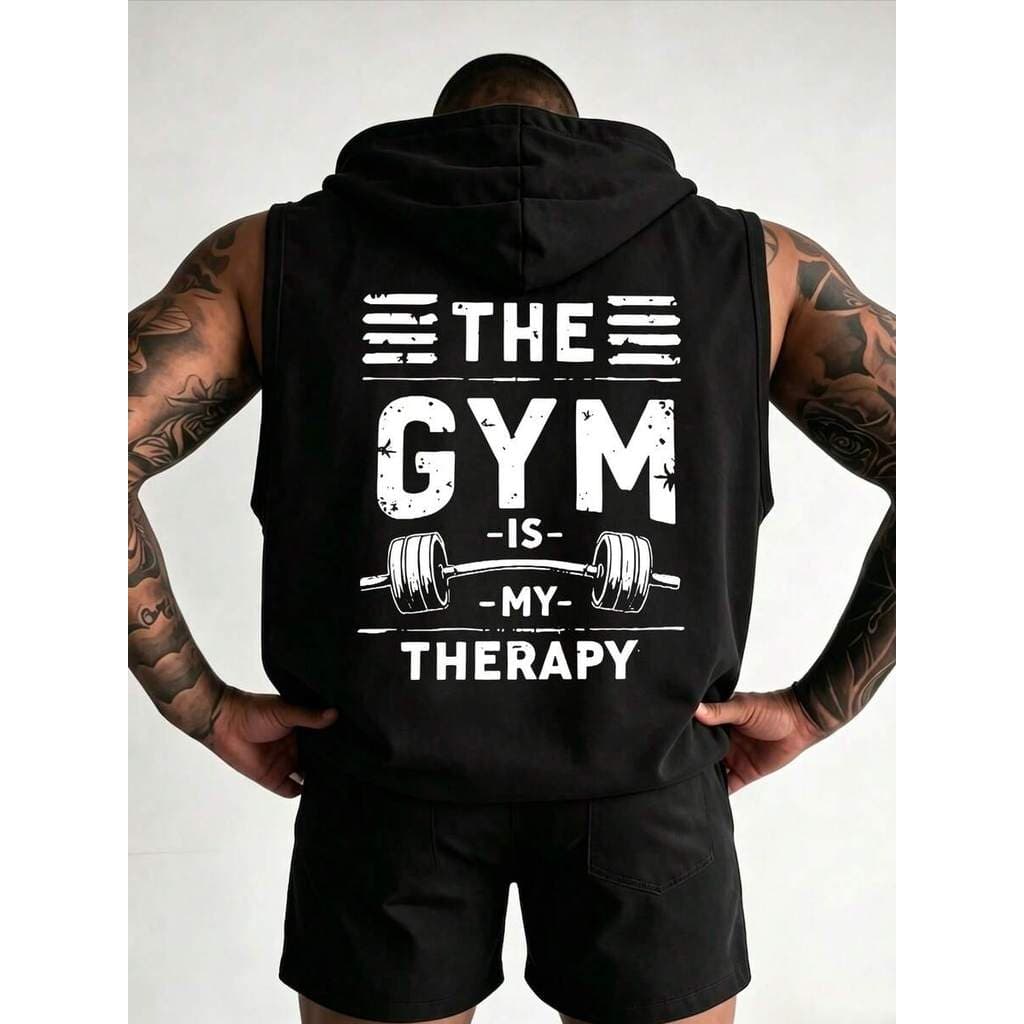 Regata Machão com Capuz Casual Masculina com Estampa Halter Academia GYM Esportes