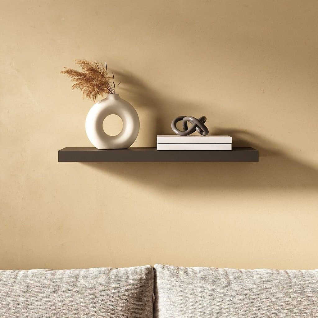 Prateleira Suspensa para Parede Suporte Invisível 67x17cm Tamburato Artany Preto