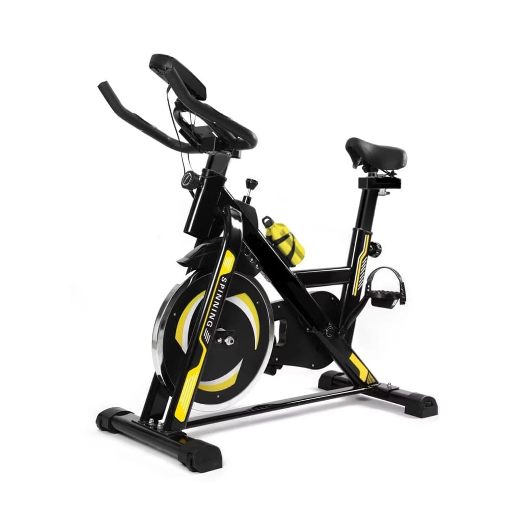 Bicicleta Ergométrica Movick Bike Spinning Silenciosa Magnética 13kg Amarela Treino em Casa profissional até 140Kg