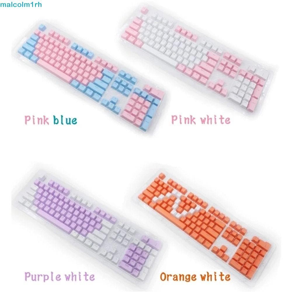 MALCOLM Teclas Mecânicas Transparentes 104 Peças Teclado Mecânico Injeção OEM 104/108 Coloridas Em Branco
