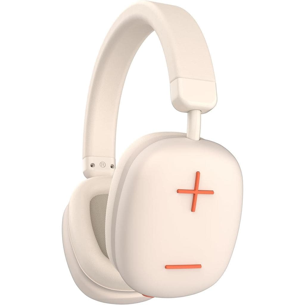 Fones de Ouvido Bluetooth P37 Max Over The Ear, Fone de Ouvido Bluetooth Bege com Microfone, 80 Horas de Reprodução, Fon