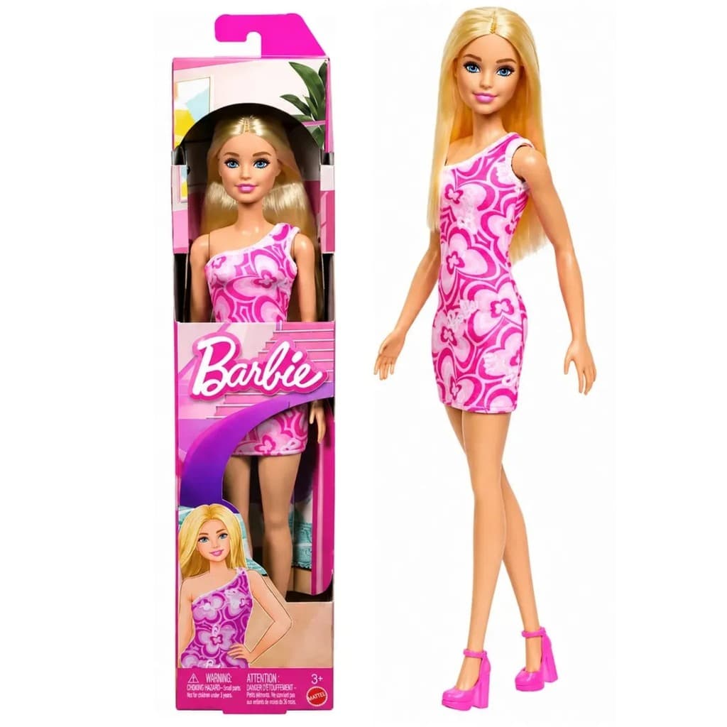Boneca Infantil Barbie Fashion Articulada Loira Olhos Azuis - Mattel