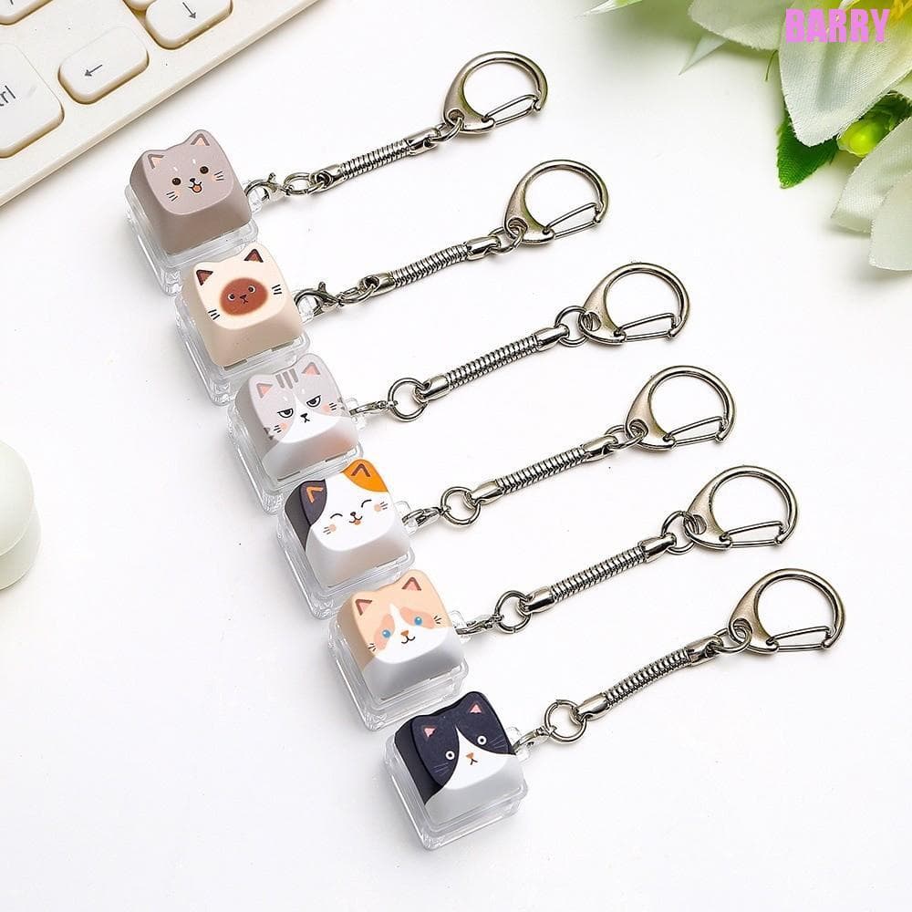 BARRY Teclado Brinquedo Fidget , Botão De Dedo Bonito Gato Keycap Chaveiro , Kawaii Mecânico