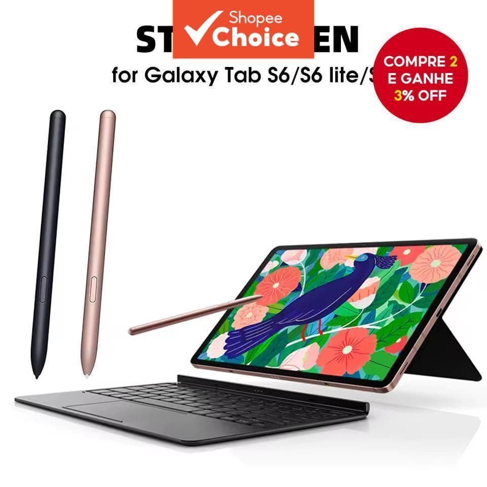  Para Samsung S Pen para tablets Samsung Galaxy S8 S7 FE S6 Lite S7+ S8+ S9 S9FE, caneta stylus para toque sem Bluetooth