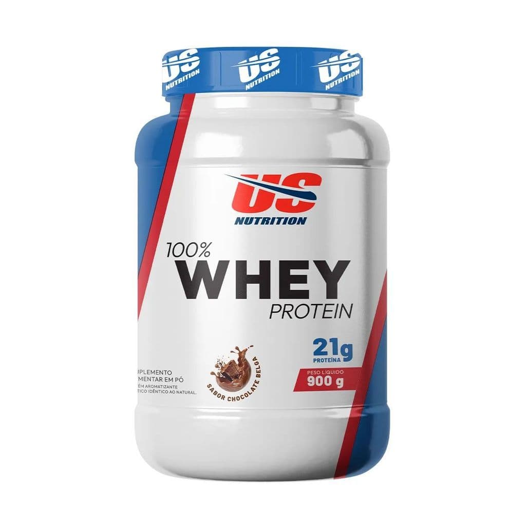 100% Whey Protein - 900g Chocolate Belga - Us Nutrition