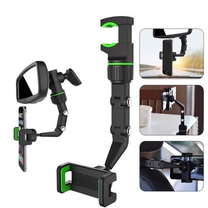 Enzo Universal 360 ° Rotação Suporte De Montagem Do Carro Espelho Retrovisor Telefone Multifuncional Titularauto Peças D