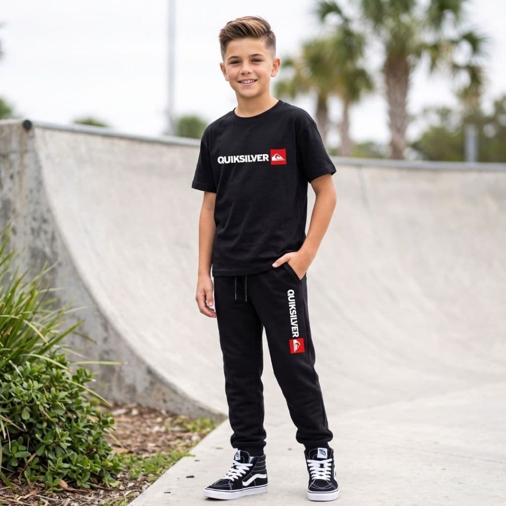 Conjunto Infantil Juvenil Quiksilver Calça Moletom + Camiseta