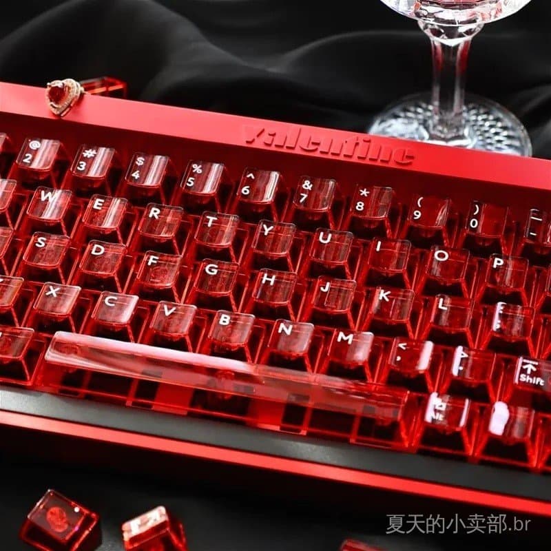 Chaveiro de teclado transparente com teclas Cherry para PC, 114 teclas, compatível com teclados mecânicos para jogos de 