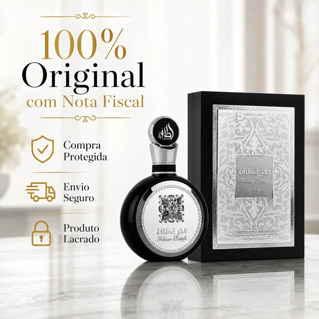 Perfume Árabe Masculino Fakhar Black Eau de Parfum 100ml Original Importado Amadeirado Longa Duração