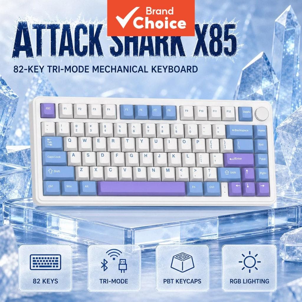 Ataque Tubarão X85 Interruptor De Jade Branco 82 Teclas RGB Teclado Mecânico Para Jogos PBT Keycaps Tipo-C Cabo Com Fio 