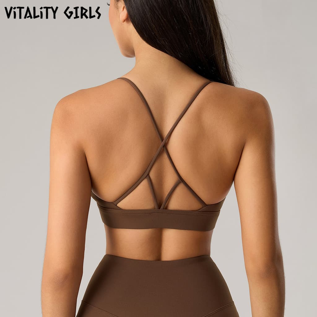 Vitalidade meninas europeu americano Yoga roupa interior bela volta roupas de Fitness feminino treinamento ferro volta s