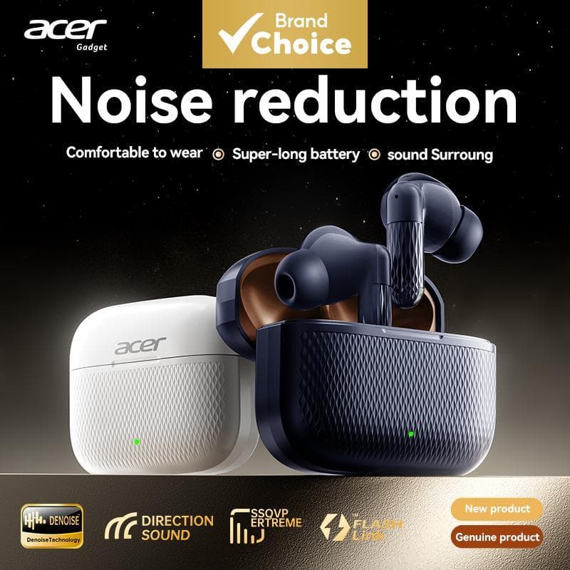 Fones de ouvido sem fio Acer OHR636, fones Bluetooth, fones de ouvido com cancelamento de ruído, microfone estéreo, TWS,
