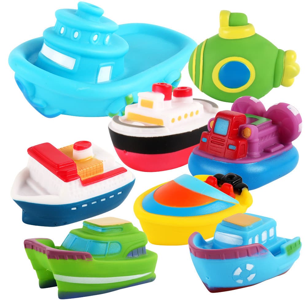 Brinquedo de banho para bebês, barco de borracha resistente a rasgos, brinquedo aquático para bebês, brinquedo educativo