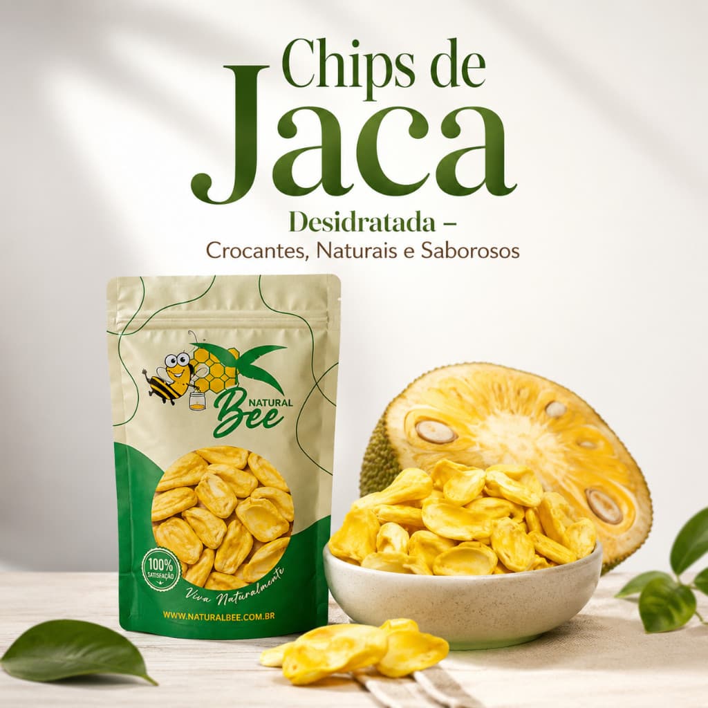 Chips de Jaca Crocante Snack 500g ou 200g Natural Saudável e Saboroso
