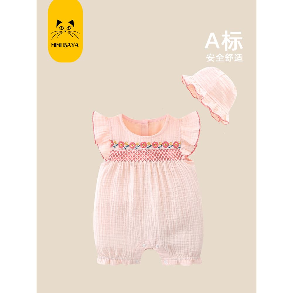 Bebê roupas de bebê roupas de verão bebê recém-nascido menina macacão princesa mês cheio cem dias macacão verão fino alg