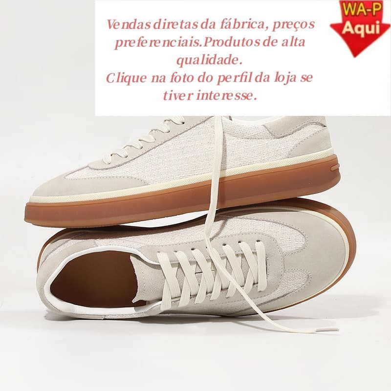 Tênis esportivos casuais de cano baixo respiráveis, com costura em couro branco, tênis de corrida, sneakers.