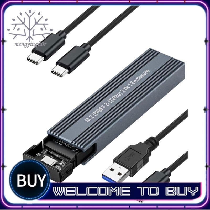 Adaptador De Gabinete SSD M . 2 NVMe SATA USB 3.2 10 Gbps PCI-E Externo De Unidade De Estado Sólido Para SSDs 2242 2260 
