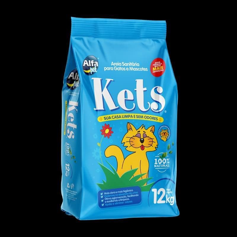 Areia Grossa Sanitária Kets Premium Higiênica Granulado Para Gatos 12kg