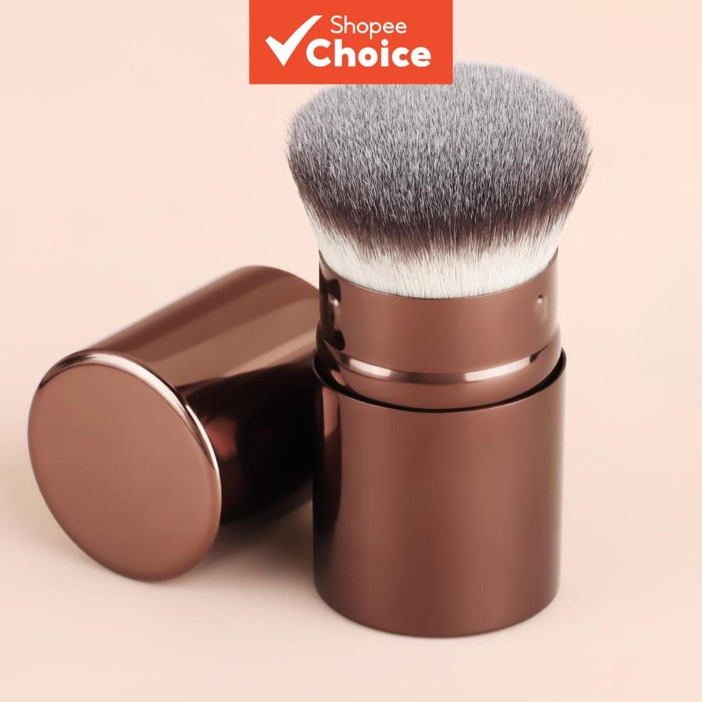 Pincel De Base Kabuki Retrátil , 1 Peça De Metal Portátil Multifuncional Para Creme Em Pó Líquido , Configuração Facial 