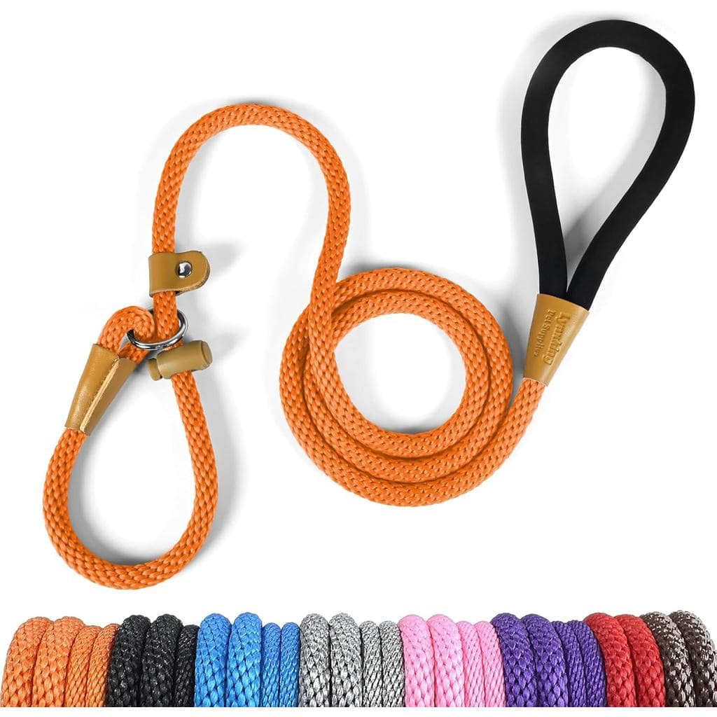 Coleira para Cães Lynxking Slip Lead, Pacote com 2, Coleira de Laço Resistente |   Guia de Treinamento Trançada Resisten