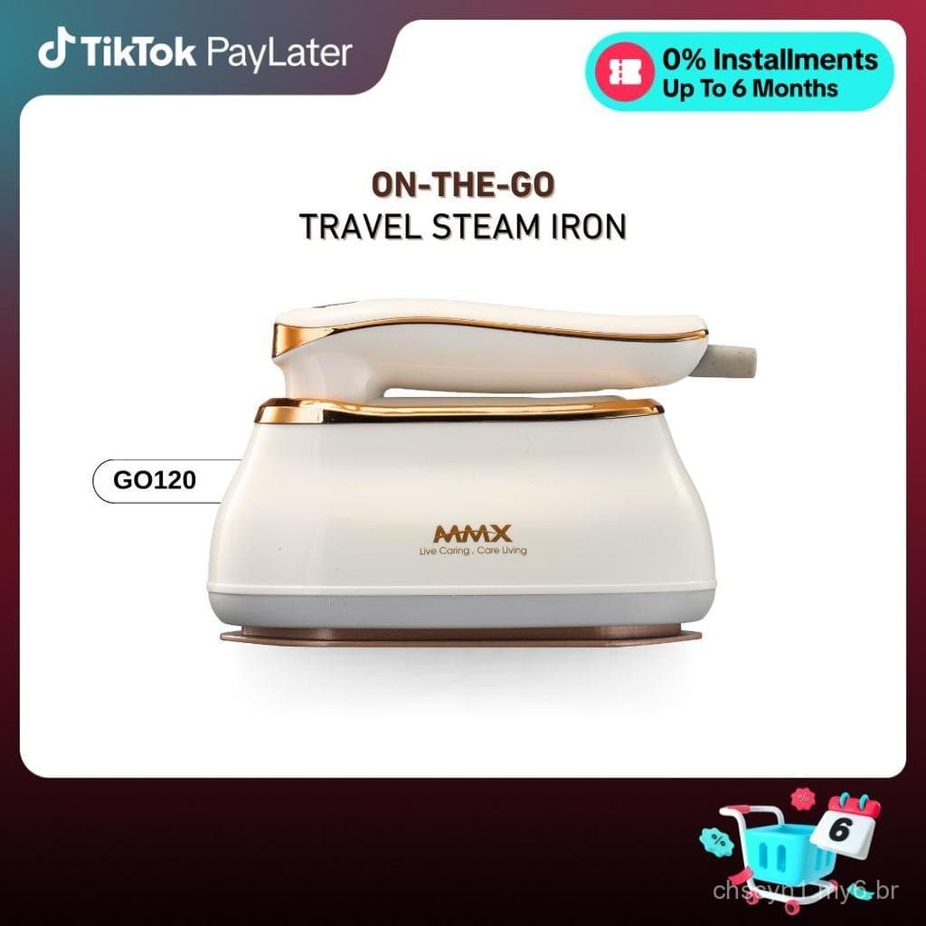 [Ferro a Vapor Anti-Queimadura] MMX On-the-Go Travel Steam Iron GO120: Potência de 1300W, Vapor Inteligente e Sem Goteja